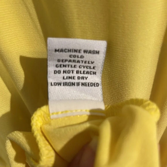 Emma & Michele Women's Yellow Maxi Dress w/ Front Pockets, Drawstring Waist, PM - Picture 6 of 6